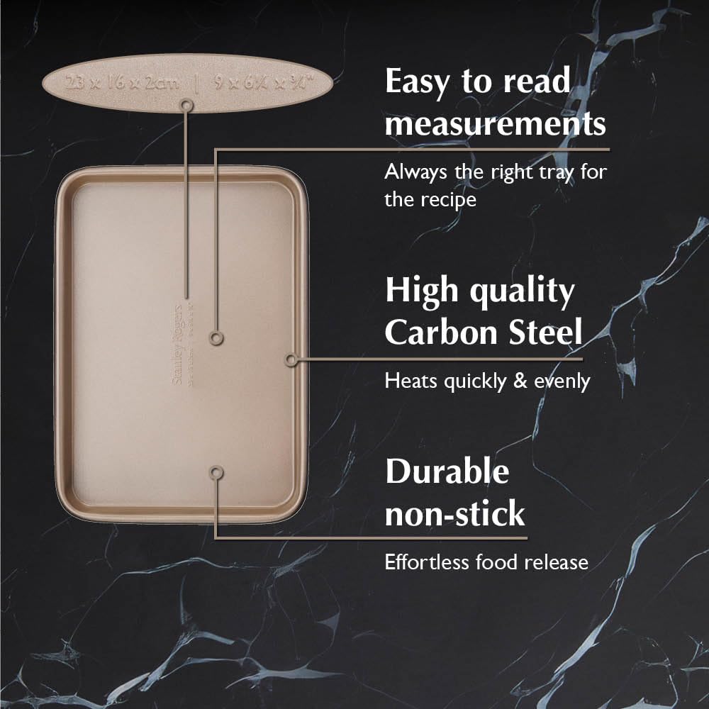 Stanley Rogers Ceramabake - Teglia da forno 23 x 16 x 2 cm, in ceramica, antiaderente, per cuocere senza PFAS, PTFE, PFOS, PFOA, cadmio e piombo, ideale per arrostire, cuocere al forno e cucinare