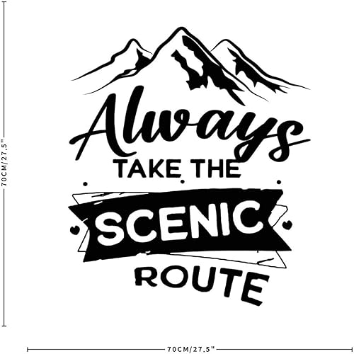 Miniatura 2 de Calcomanía divertida con texto en inglés Always Take The Scenic Route, calcomanía de vinilo para decoración de pared del hogar, calcomanías de pared