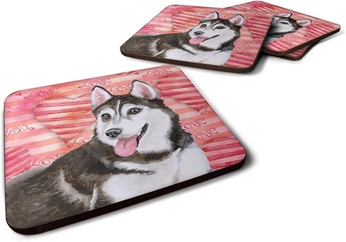 Caroline 's Treasures bb9799fc Husky siberiano # 2 Love decorativa posavasos, multicolor