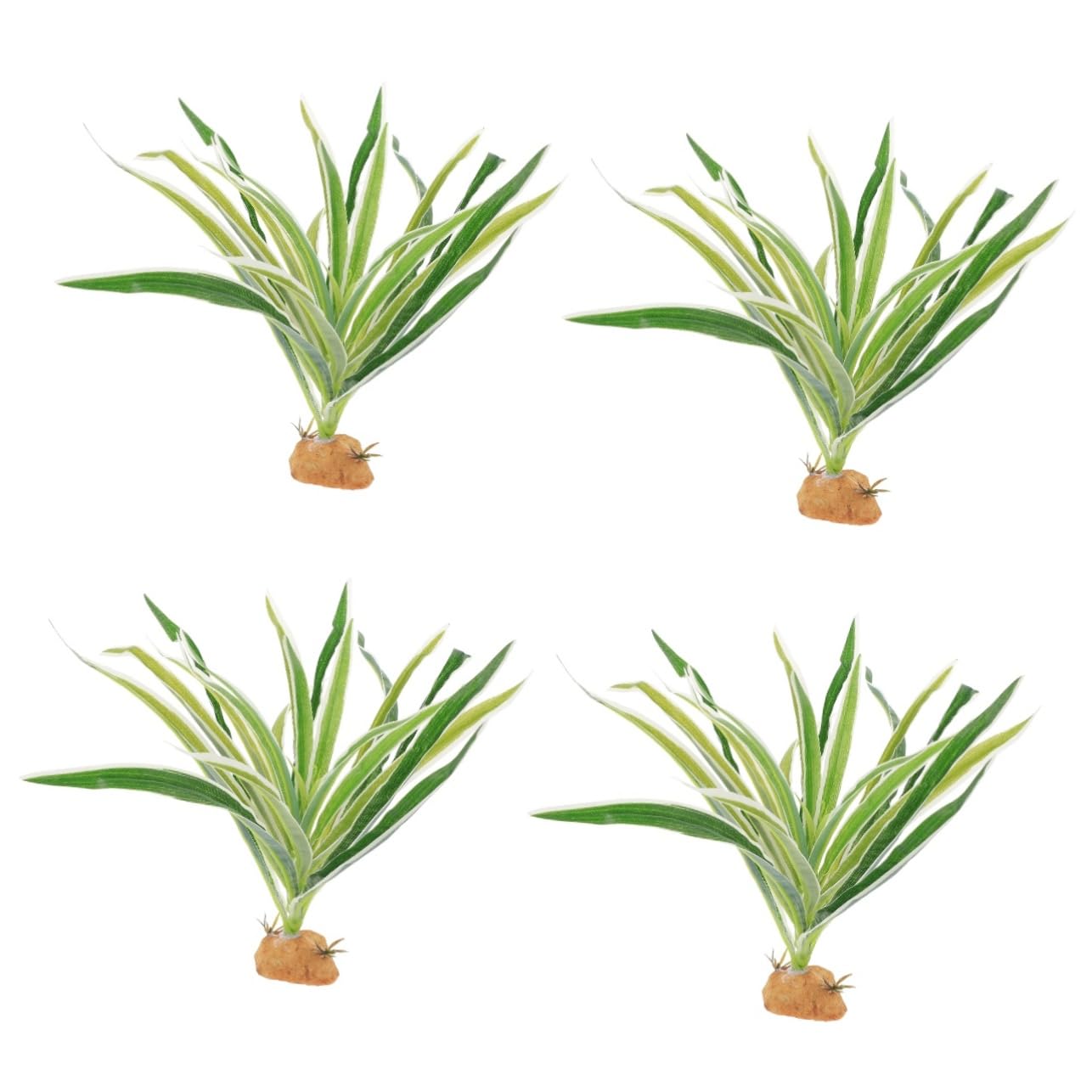 Angoily 4piezas Planta Artificial para Terrario De Reptiles Decoración De Acuario Verde Simulación De Planta para Habitat De Tortugas y Lagartos para Decorar Terrarios y Criaderos De