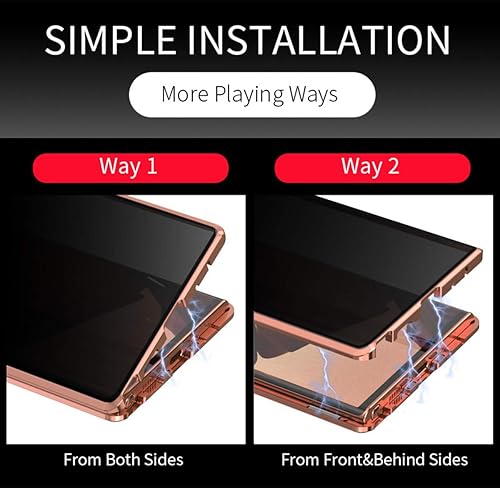 Miniatura 7 de FHZXHY Funda de cristal para Galaxy Note 20, todo incluido, transparente, de doble cara, HD, 9H, de vidrio templado, absorción de imán, marco de