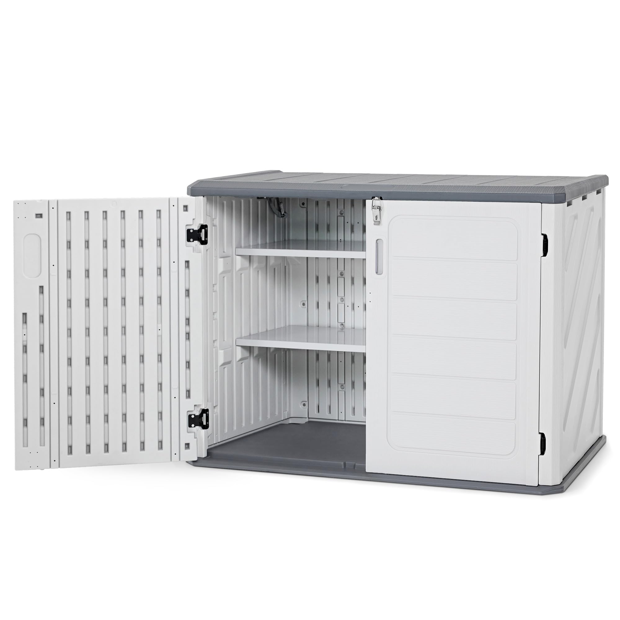M MACROUT Coffre de Jardin Rangement Extérieur Étanche 700 L avec Étagères