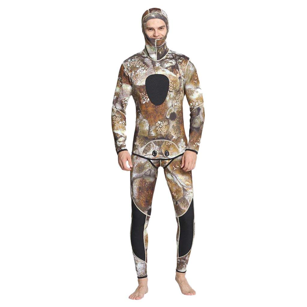Traje de neopreno para hombre, 2 piezas, para buceo, esnórquel, surf
