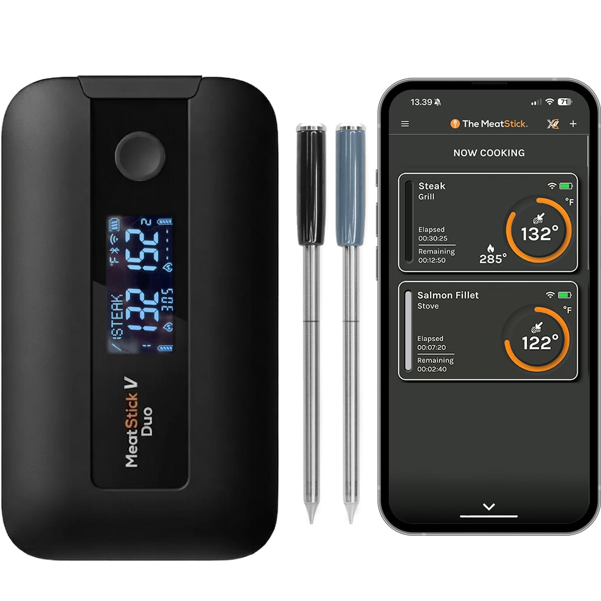 Amazon.com: MeatStick V Duo Wireless Meat Thermometer with 2