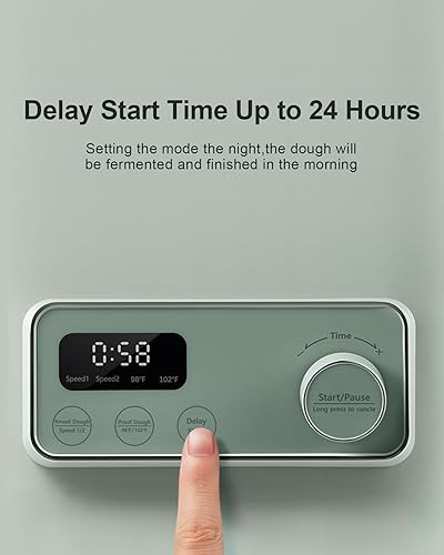 Miniatura 5 de MOKKOM Máquina de masa eléctrica con función de masa a prueba, temporizador de microcomputadora, cuenco de acero inoxidable 304 de 6.34 cuartos de