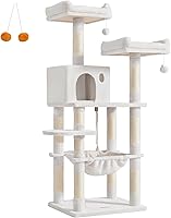 Vista 10 de FEANDREA Cat Tree, Cat Tower for Indoor Cats, 56.3-Inch Cat Condo with Scratching Posts, Hammock, Plush Perch, Smoky Gray UPCT15GYZ