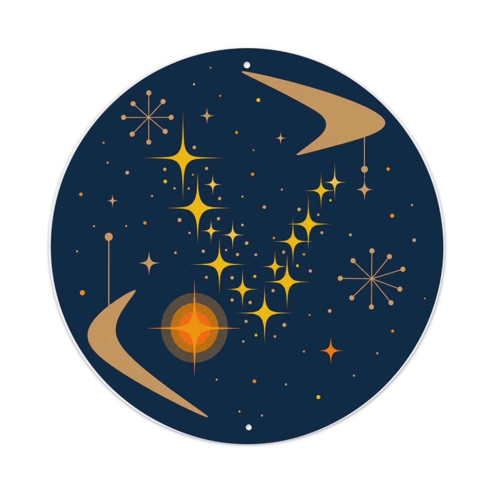 Okngb Style Orbit Study Hyades Astronomy Deep Space Cosmic Stellar Metal Tin Sign Plaque Wall Decor For Cafe, Man Cave, Club Bar, Office, Home Garden Round Metal Poster 8X8inch