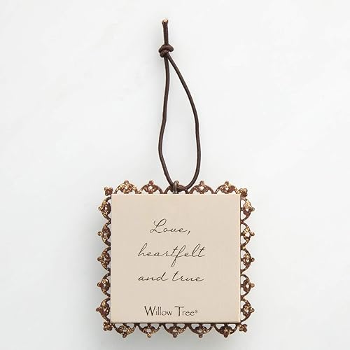 Vista 28 de Willow Tree Adorno con bordes de metal, esculpido pintado a mano en relieve