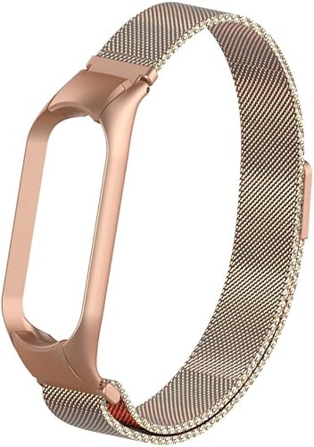 Stainless Steel Magnetic Absorption Loop Metal Mesh Watch Band Replacement Bands Compatible for Xiaomi Mi Band 3 4 5 6 Strap