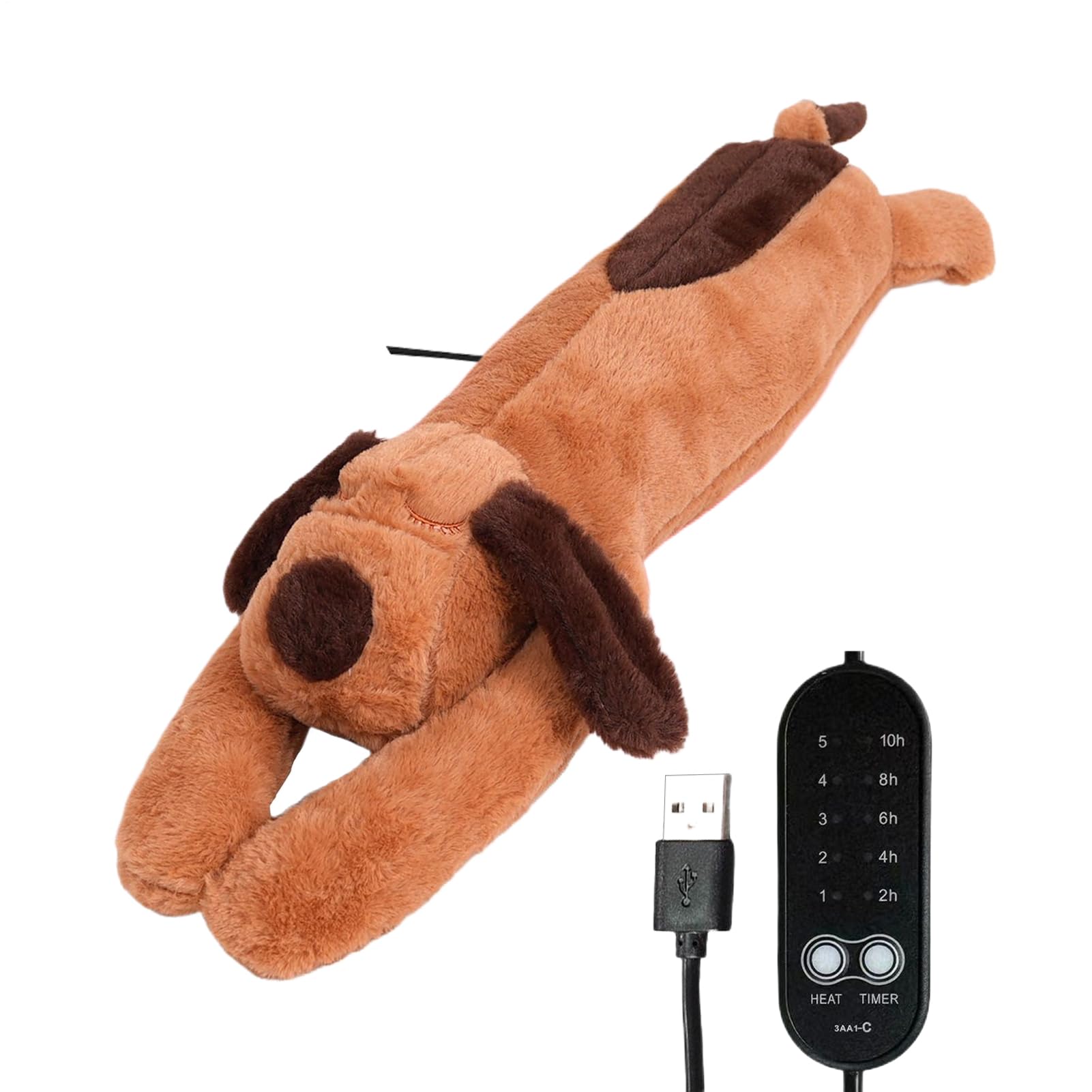 Cuscinetto Riscaldante Peluche Animale Elettrico USB Temperatura Regolabile | Calore Peluche per Cani Spegnimento Automatico Sicuro Morbido Caldo Bambini Adulti Ragazze Collo Schiena Spalle Pancia