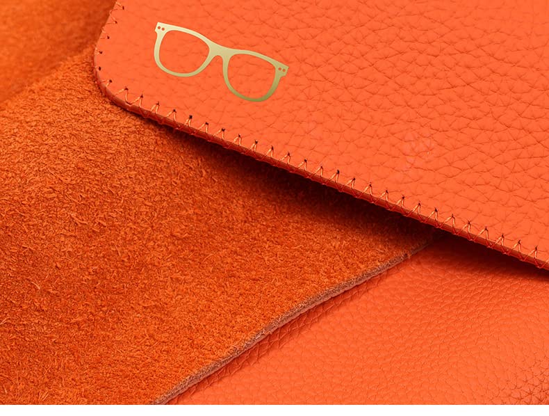 Image of K Luxury Women's Eyeglass Case Leather Soft Holder Pocket Cases Slim Travel Pouch for Sunglasses Eyeglasses Readers