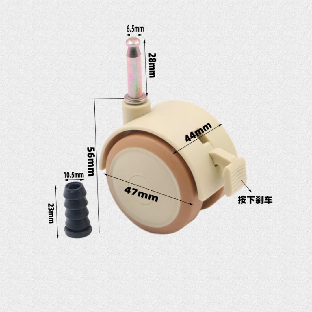 Rotelle Con Freno Per Mobili - 4 Pezzi, Silenziose, Per Divani, Culle, Passeggini | Doppie Ruote Gomma - Foto 12