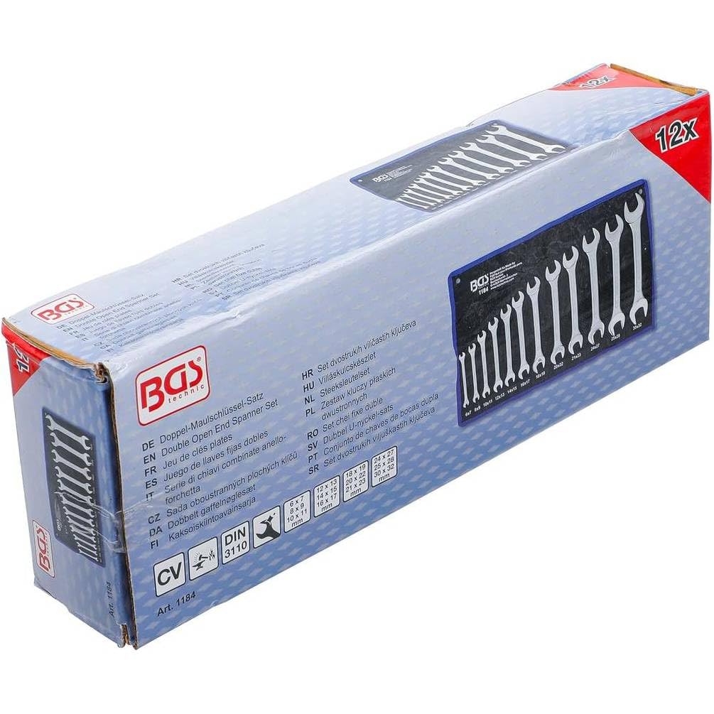 Jeu de Clés Plates 6 x 7-30 x 32 mm - 12 pcs - Acier Résistant et Pratique pour Bricolage, Pro - D-Work