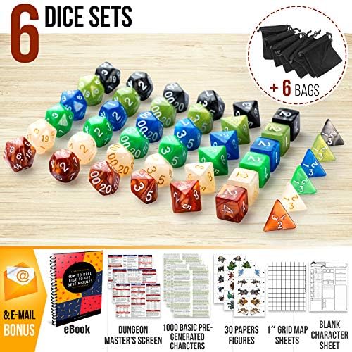 D D Map With Dice Player's Handbook Dungeons And Dragons 5Th Edition With Dnd Dice And  Complete Printable Kit - D&D Core Rulebook - D&D 5E Players Handbook Gift  Set - D&D Starter Set Accessory - Dnd