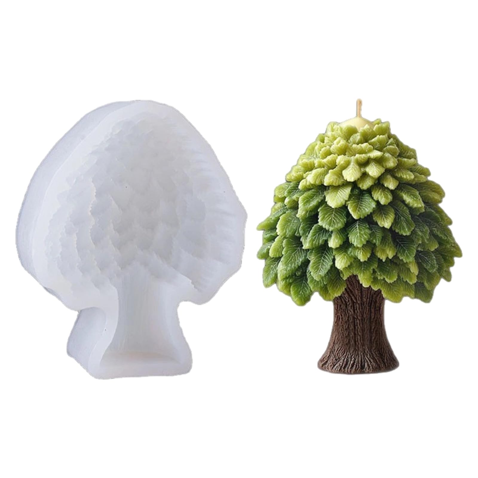 CAZSTYK Flexible Food Grade Silicone 3D Tree with Layer Leaves， Designs for Natural Home Decoration Simple Demolding