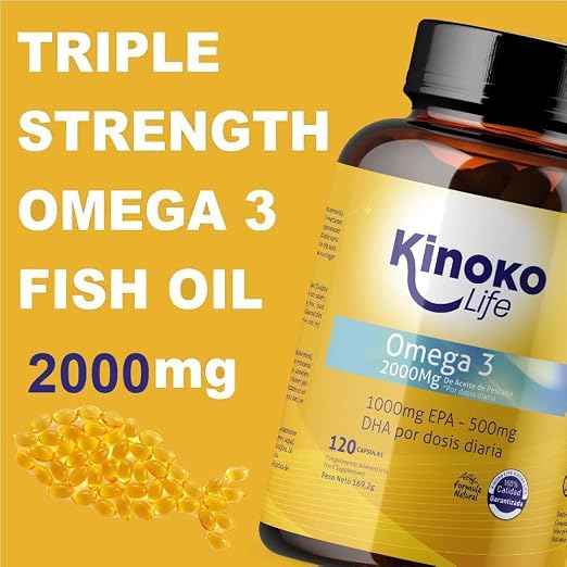 OMEGA 3 2000 mg | EPA 1000 mg| DHA 500 mg | 120 Capsule | Pesce Selvatico |  Senza Metalli Pesanti (Cadmio, Piombo e Mercurio) | Massimo Assorbimento |  Olio di Pesce