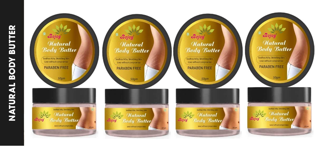 Bejoy Natural Body Butter For Stretch Marks, Dry Skin and Itchy Skin with Shea and Cocoa Butter 200 Gram