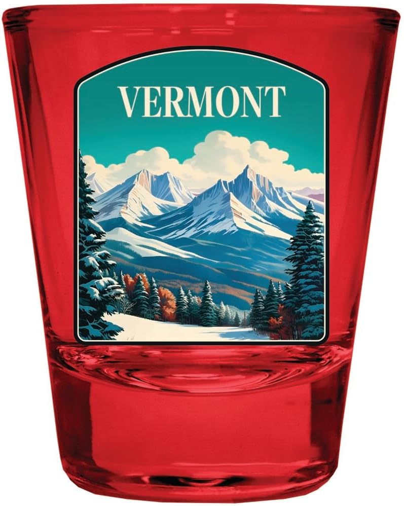 Pack de 4 Vasos Shot de Vidrio Rojo de 2 Onzas R and R Imports