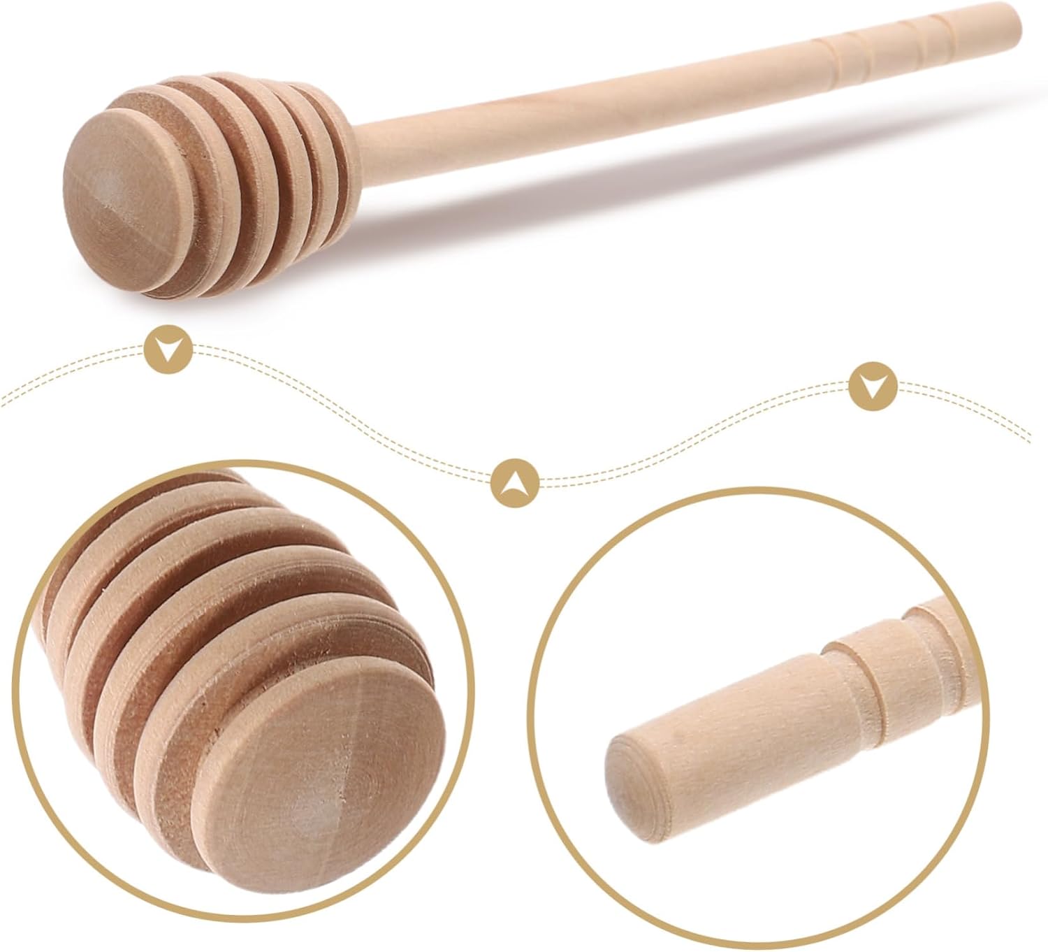 Ciieeo 50pcs Wooden Honey Sticks Honey Stirrer for Tea Jar Dipper Accessories Wedding Party Favors