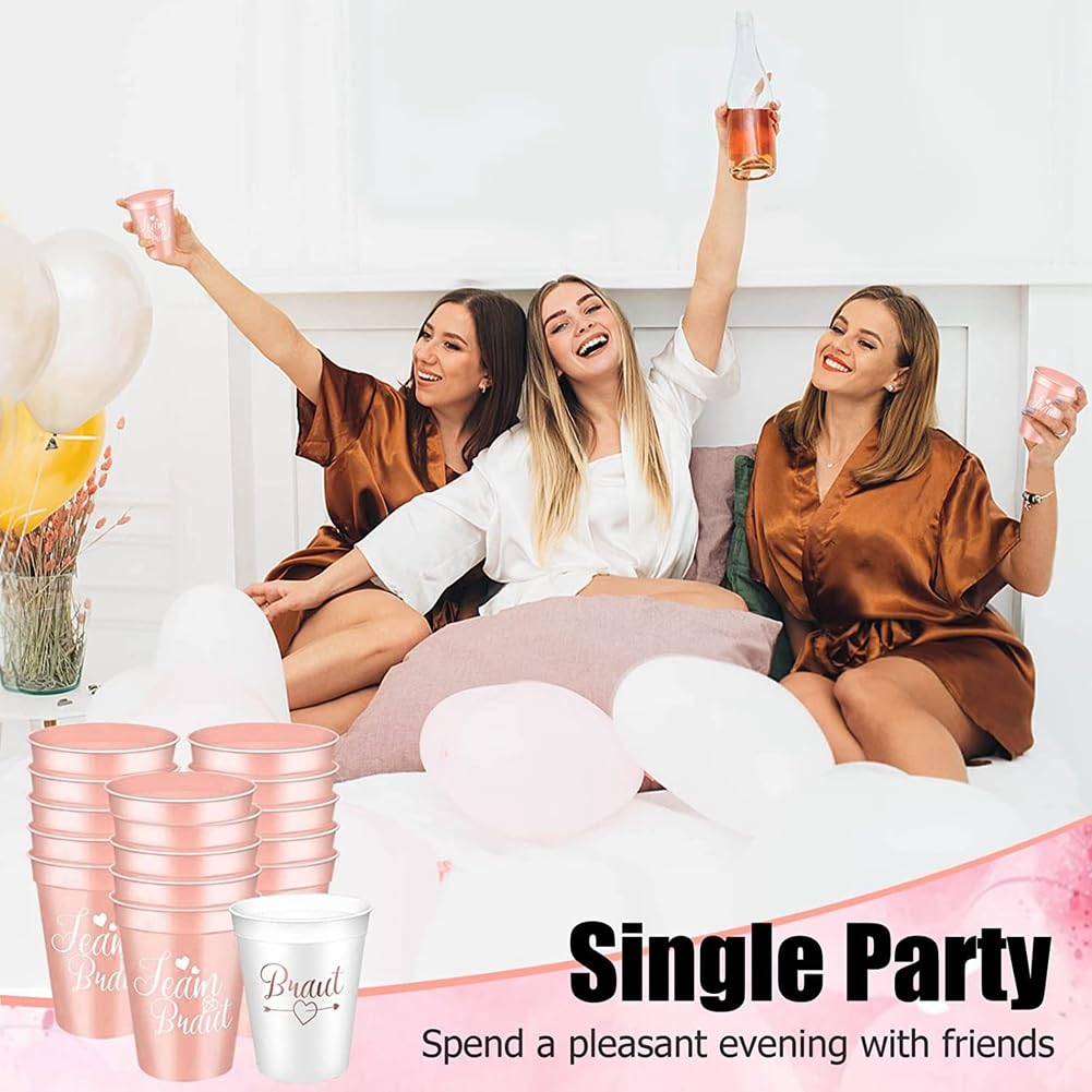 Lot De 11 Tasses Team Bride & Bride To Be - Cadeau Fête De Fiançailles, Douche Nupliale Ou Enterrement De Vie De Jeune Fille