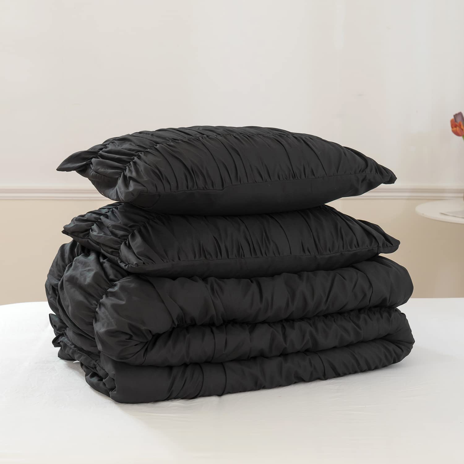 LEAFAX Microfiber Comforter Set 3 Pieces Queen Size with 1 