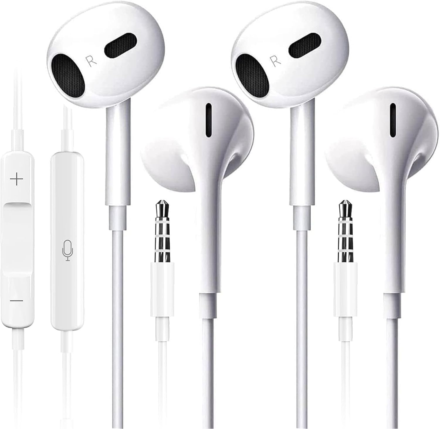 Wired Earbuds with Mic, 3.5mm in-Ear Earphones, Ultra Clear Calls, No Noise, Compatible with iPad/iPhone/Android/Laptop/PC, 2 Pack, White, OLOC-A1US Wired Earbuds with Mic, 3.5mm in-Ear Earphones, Ultra Clear Calls, No Noise, Compatible with iPad/iPhone/Android/Laptop/PC, 2 Pack, White, OLOC-A1US