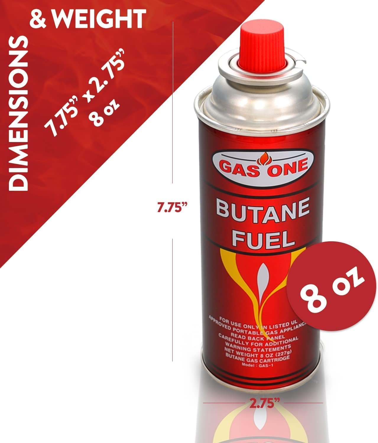 GasOne Butane 8 Ounce Canister, 24 Pack