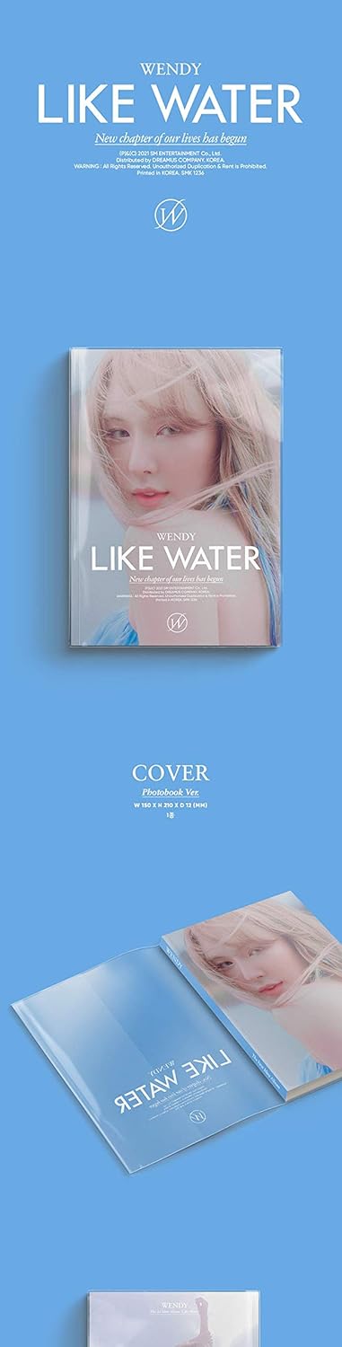 Red Velvet Wendy Like Water 1st Mini Album PhotoBook Version CD+128p PhotoBook+2p Post+1p Bookmark+1p PhotoCard+1p Clear Card+Message PhotoCard Set+Tracking Kpop Sealed