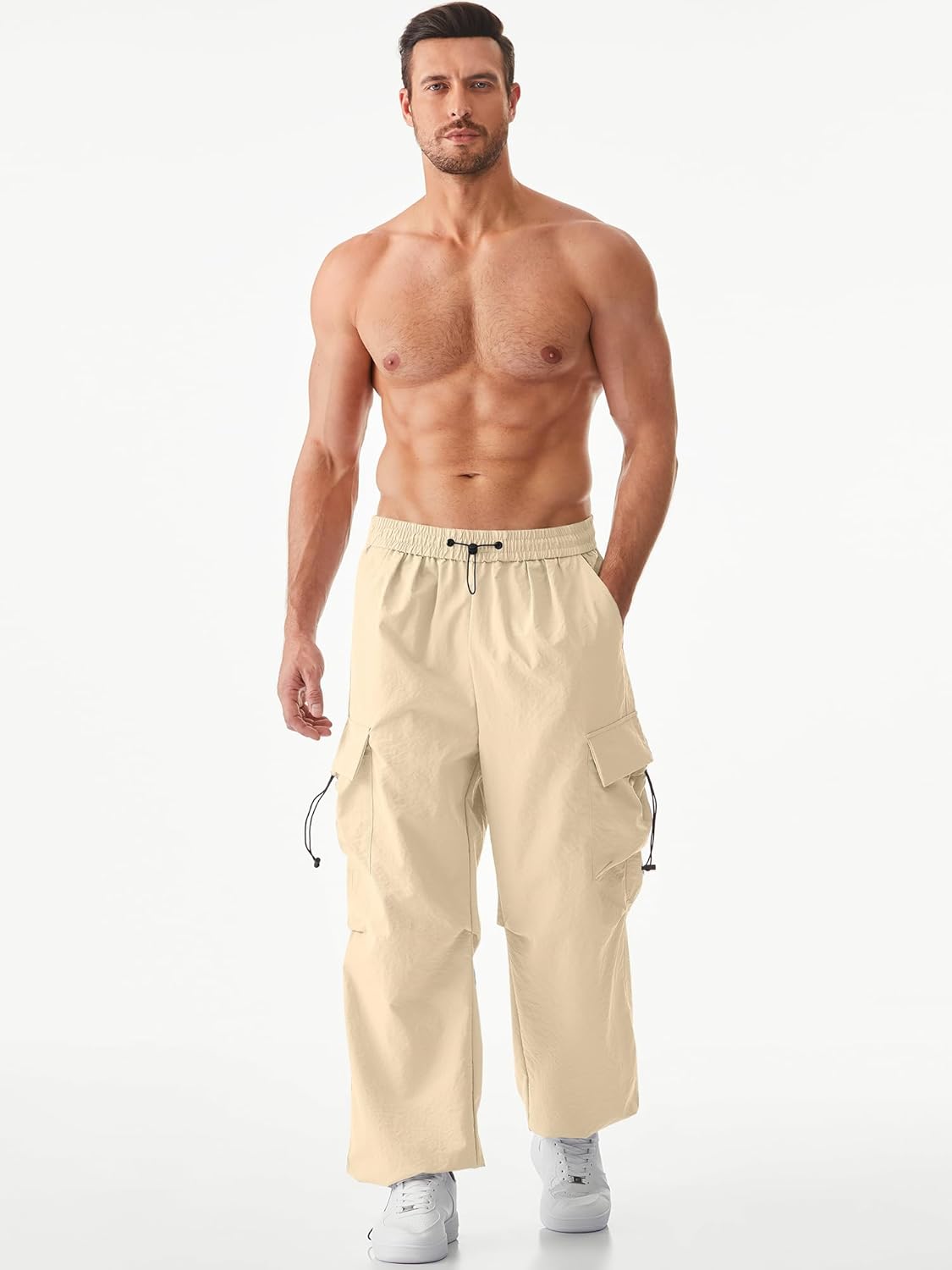 JMIERR Men's Baggy Cargo Pants Trendy Casual Parachute Pant Loose Fit Harem Joggers with Pockets for Streetwear - Image 5