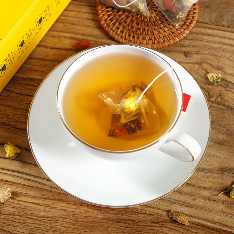 Lemon Ginger Lemongrass Herbal Tea – 柠檬姜香茅养生茶 – 3.5oz/100g (50 Pyramid Tea Bags) – Natural, Caffeine-Free, Non-GMO, Supports Digestion & Relaxation - Image 3