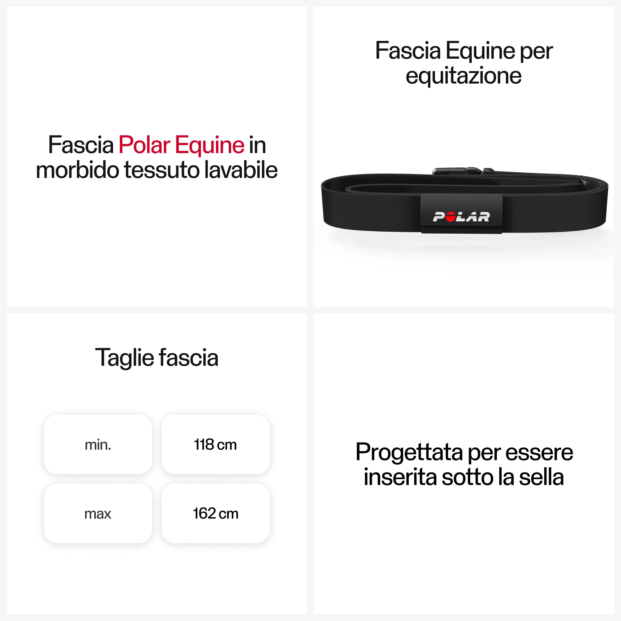 Polar Equine - Pferde Reitsport Trab - H10 HerzFrequency-Sensor - Sensore di pressione dell'acqua con Brustgurt