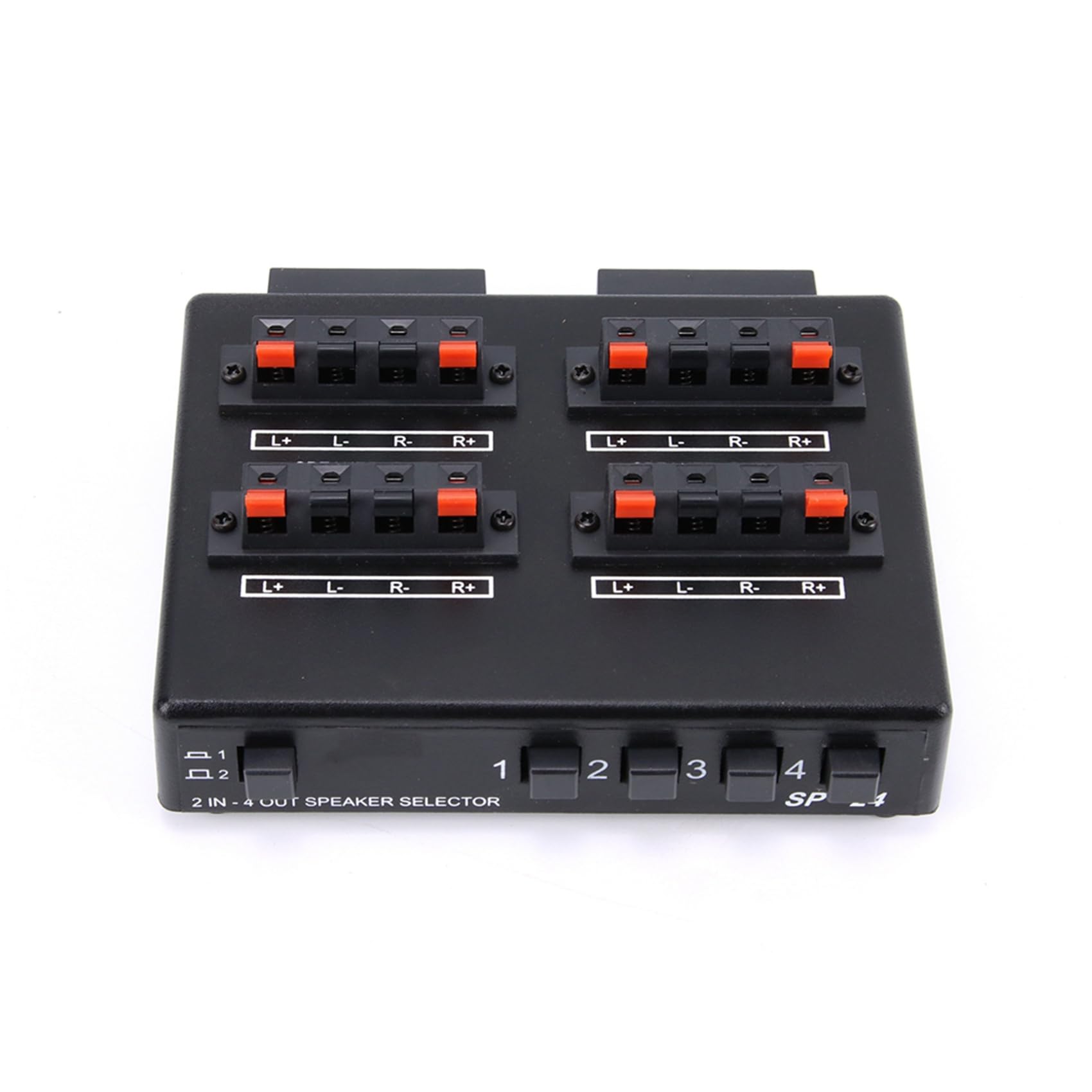 2 interruttori audio stereo SP-24 Mini 2 in 4 -OUT, commutatore amplificatore, splitter altoparlante