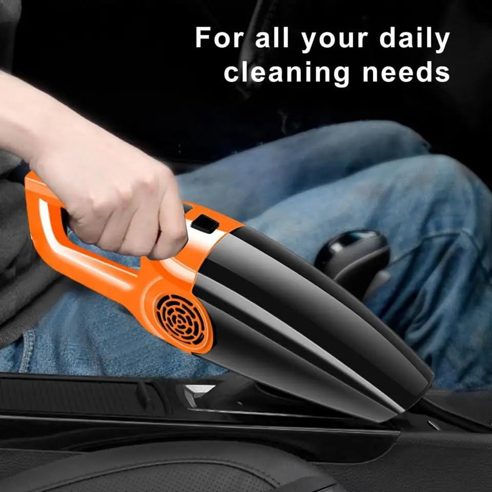 Image of DETACHI Car Vacuum Cleaner - Portable 2 in 1 Wet & Dry Cleaner for Car with High 6000PA Powerful Suction 12V DC for Deep Cleaning, HEPA Filter, Filter for Allergens, Cigarette Lighter Cord