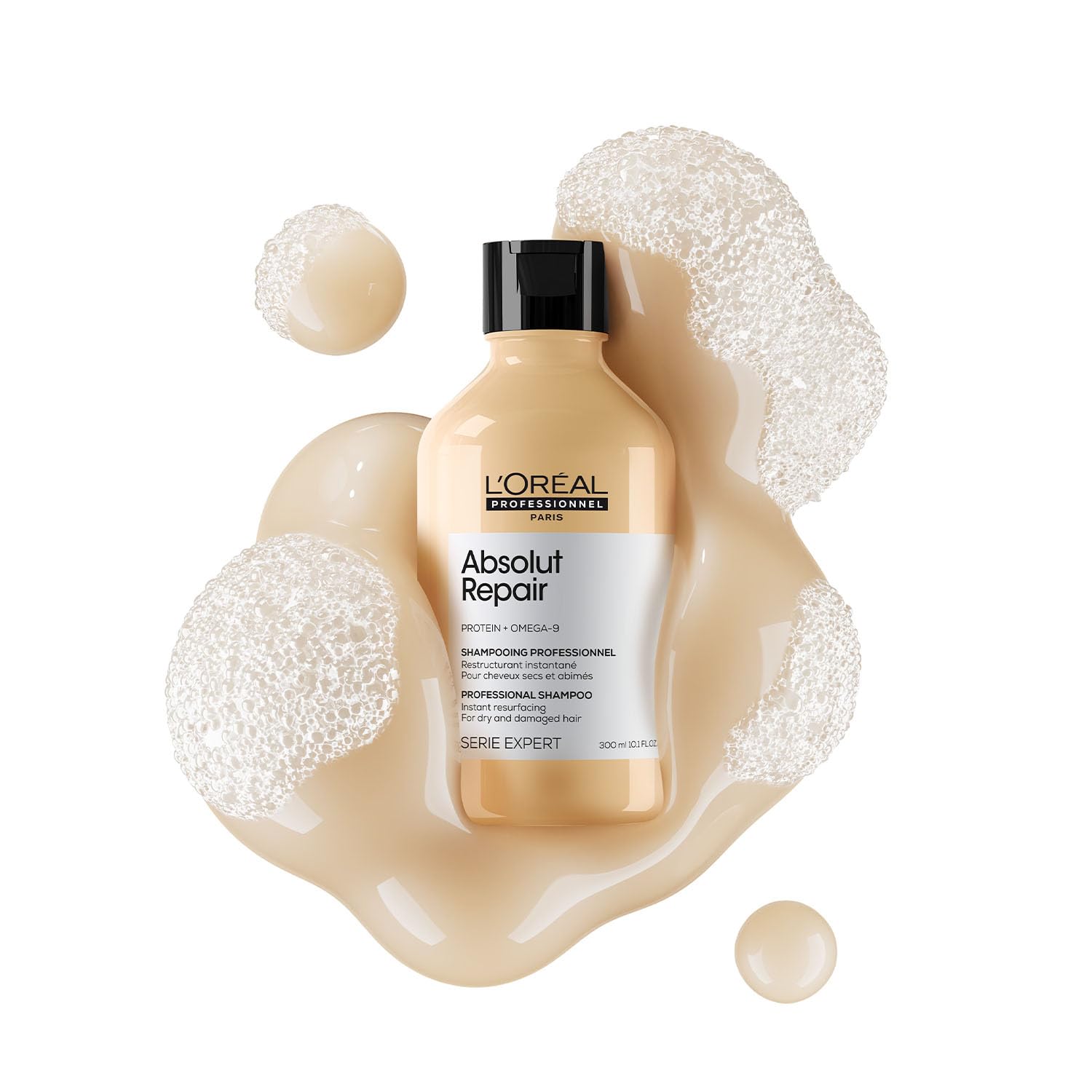 L'Oréal Professionnel Absolut Repair Shampoo for Dry & Damaged Hair - 300ml | Professional shampoo for Strengthening and Repairing Hair, With Protein & Omega-9, For Men & Women