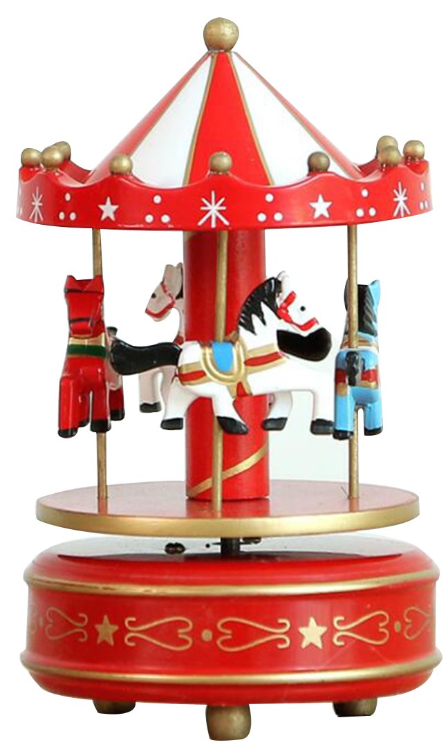 Amazon.co.jp: horbousメリーゴーランドカルーセル木製Clockwork音楽