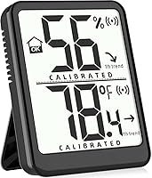 Vista 1 de Antonki Room Thermometer Small Hygrometer Indoor Humidity Monitor Sensor, Digital Temperature and Humidity Meter Gauge for Home, Baby Nursery, Black