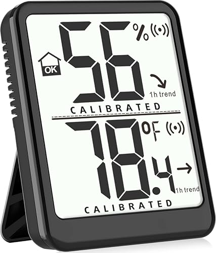 Antonki Termómetro de habitación higrómetro pequeño sensor de monitor de humedad para interiores, medidor digital de temperatura y humedad para el