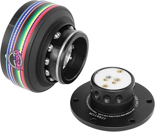 Vista 36 de NRG Innovations Gen 2.0 Adaptador de liberación rápida para volante de 6 orificios con pernos de montaje, liberación rápida - cuerpo negro/anillo