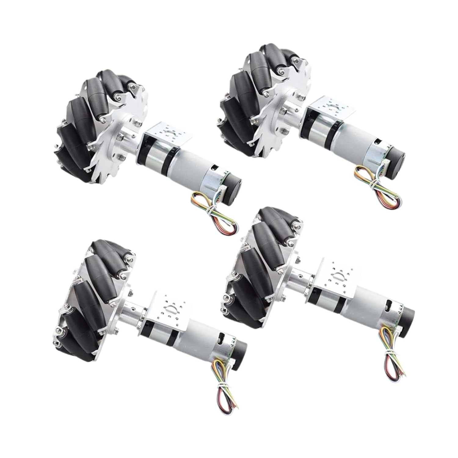 4WD 40KG Load Metal 100mm Mecanum Wheel with 24V Encoder DC Motor for DIY ADO STM32 RpPi Project