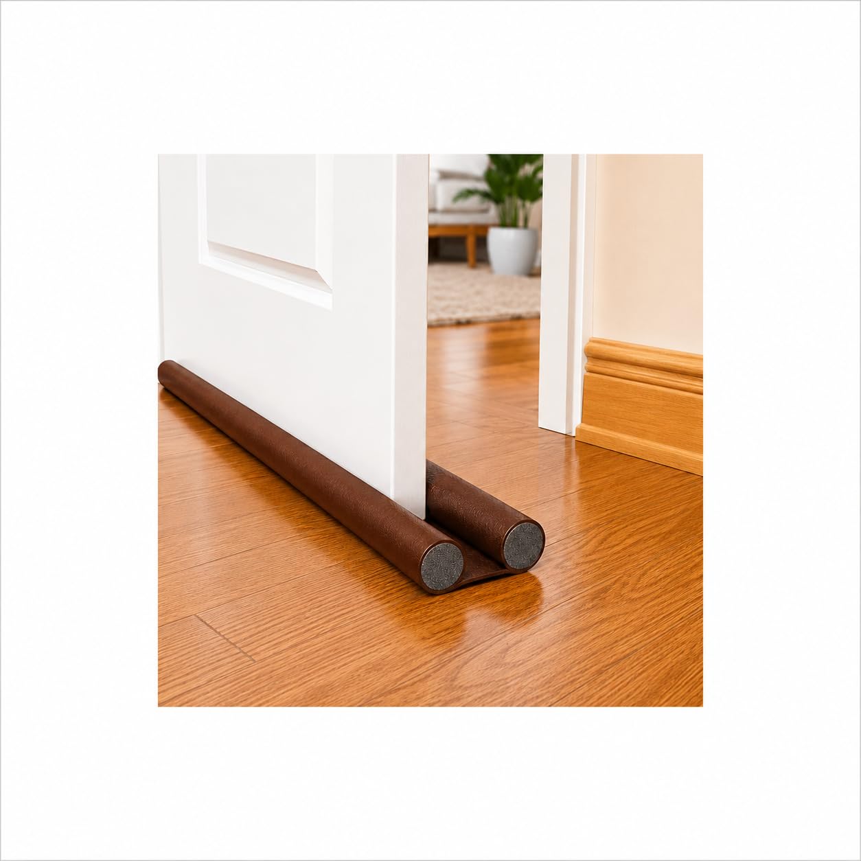 Door Draft Stopper for Bottom Gap – Noise, Dust & Insect Blocker | AC Air Stopper Under Door Seal Guard | Washable Reusable Twin Door Sealer (Brown)-image-49