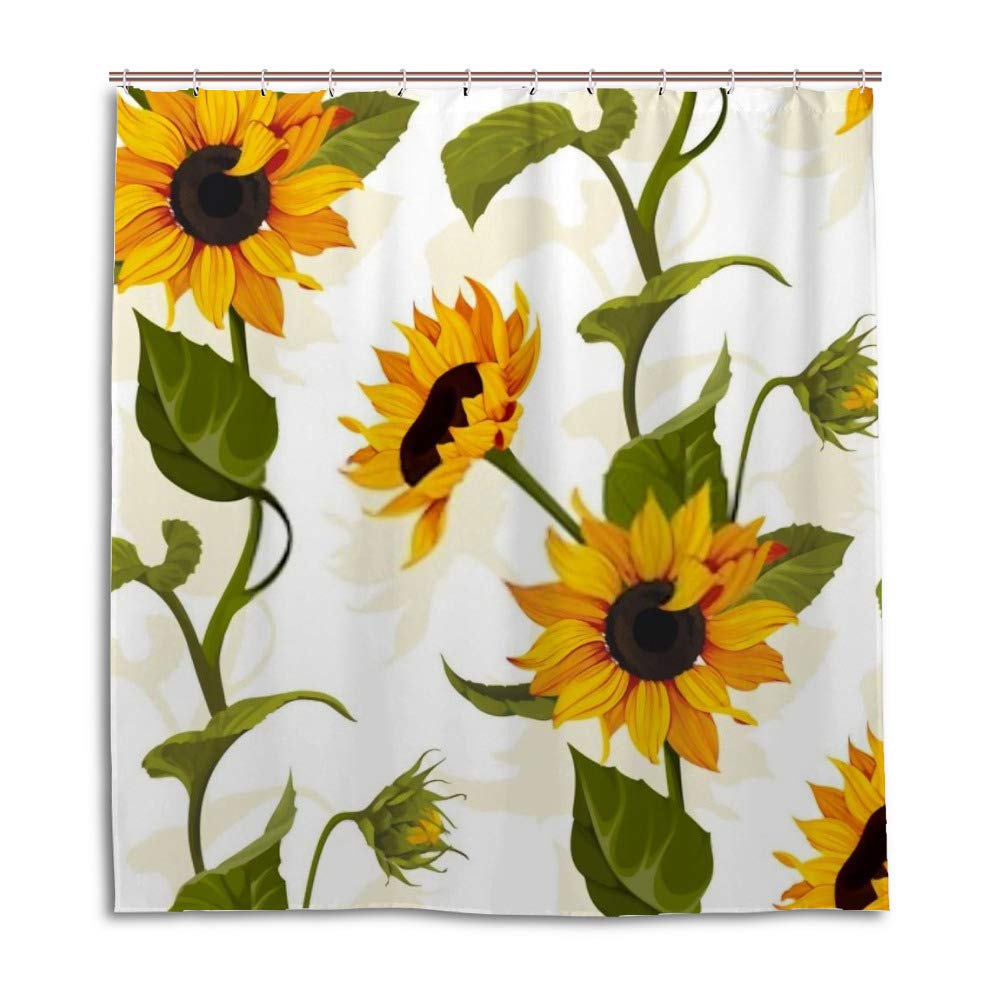 Rideau de douche style campagne lumineuse rideau floral pour salle de bain cocooning