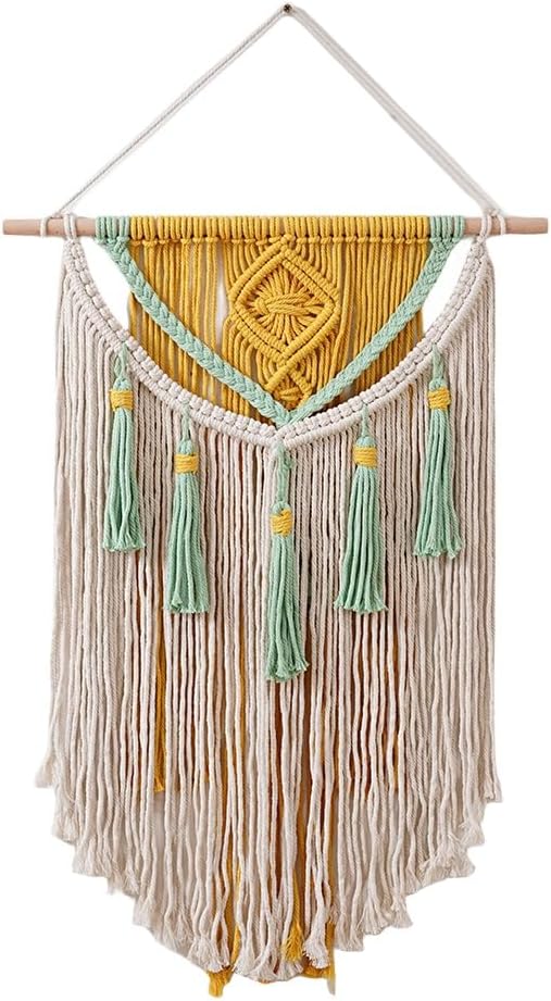 BMIDRUT Macrame Wall Hanging Boho Home Decor Handmade Macrame Tapestry Woven Decoration for Bedroom Living Room Apartment Dorm Gallery 18x28 Inch (B)