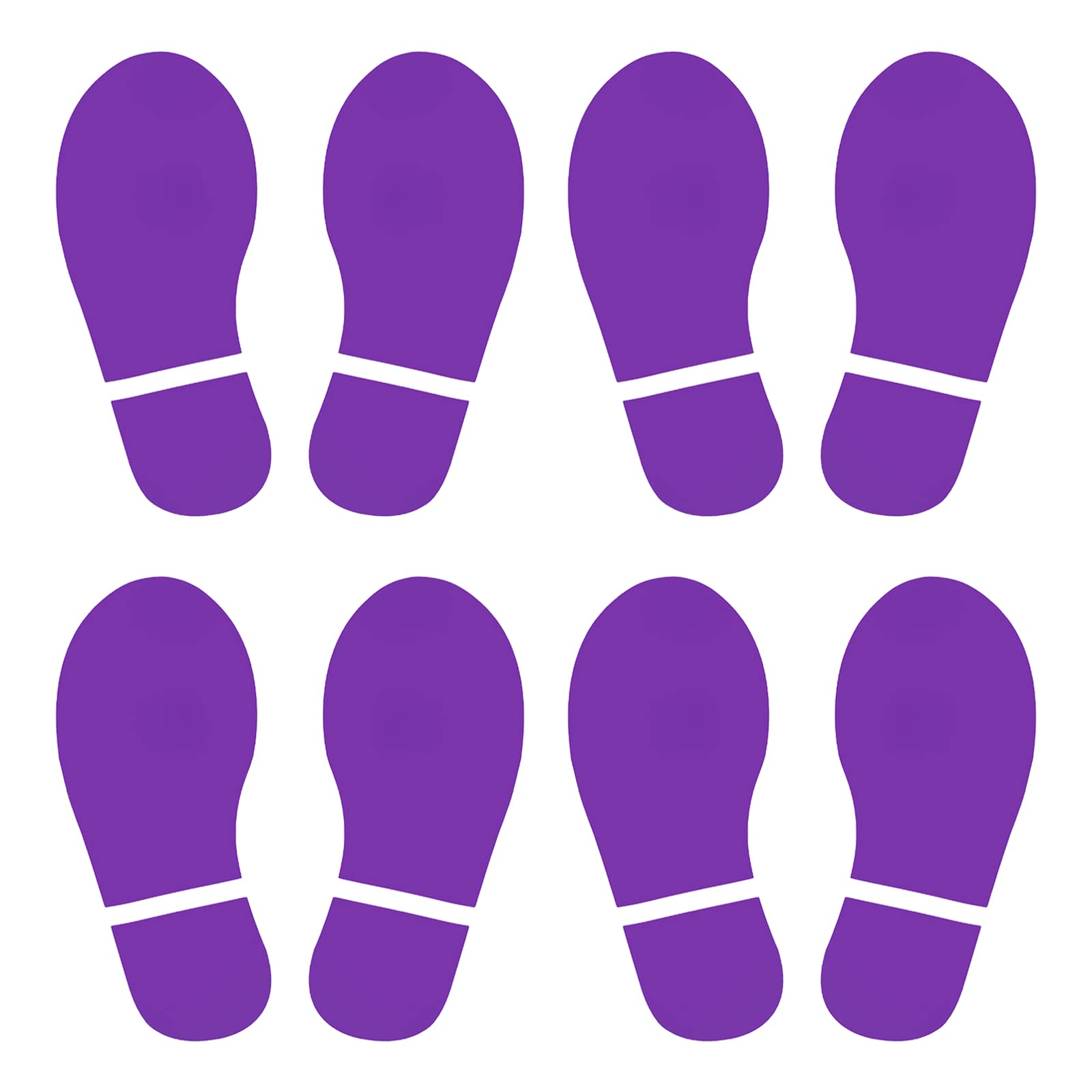 PATIKIL 8x3.3" Footprint Sticker, 4 Pairs PVC Shoes Floor Decal Sign for Class Decor Stair Guide, Dark Purple โ image 1