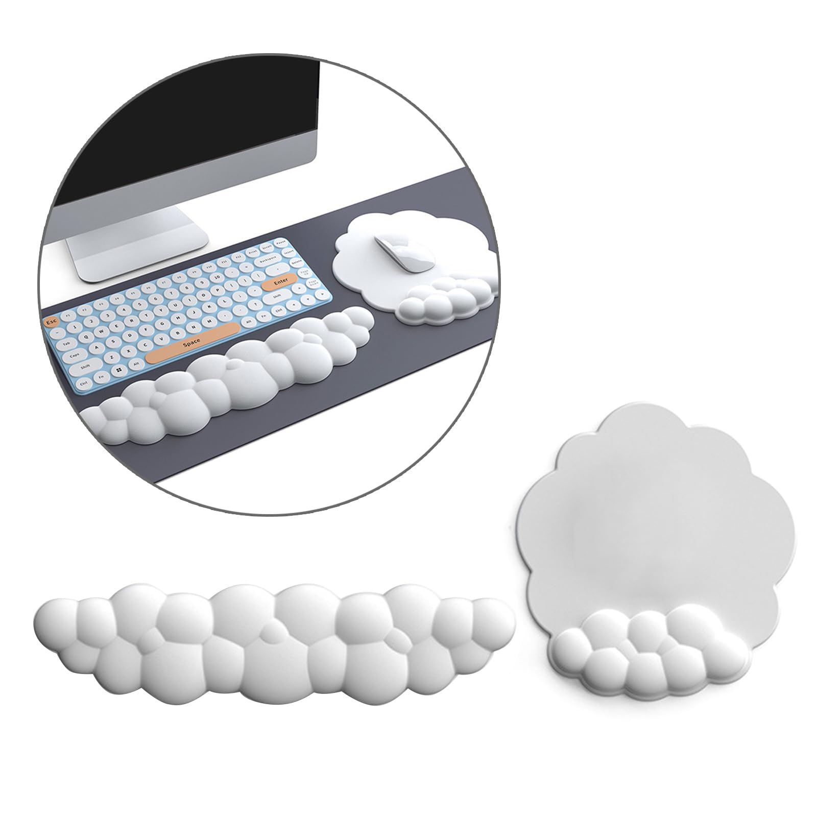 Poggiapolsi Combo Mouse Supporto per il polso Pad Ergonomico Dolore Simpatico Accessorio da scrivania Antiscivolo Poggiapolsi Set Poggiapolsi Combo Mouse Supporto per il polso Ergonomico