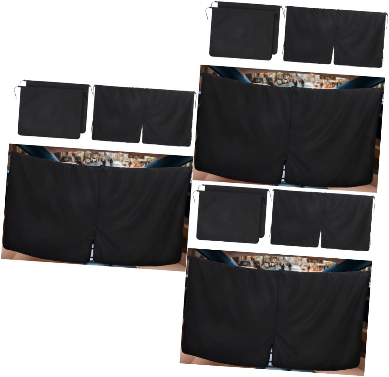 Ciieeo 3sets Car Privacy Curtains Sun Shade Car Window Drapes Easy Installation Divider for Suvs and Trucks Includes Divider Shades