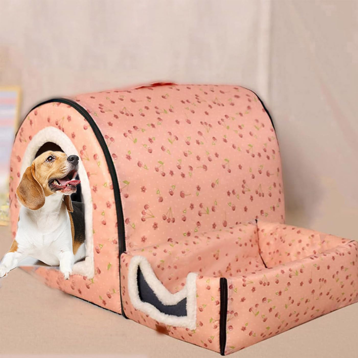 qing yun Extra Large Dog House Kennel XL XXL Warm Dog Bed,Jumbo Dog Bed Anxiety Relief Calming Dog Kennel Cat Cave Igloo Indoor Outdoor Washable (XL-75 * 57 * 55cm,D)