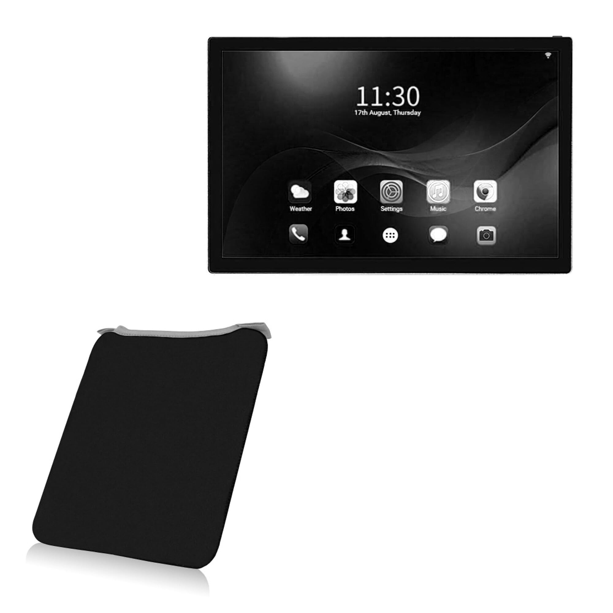 BoxWave Case Compatible with BBAN Smart Home 10 in Touch Panel - SlipSuit, Soft Slim Neoprene Pouch Protective Case Cover - Jet Black