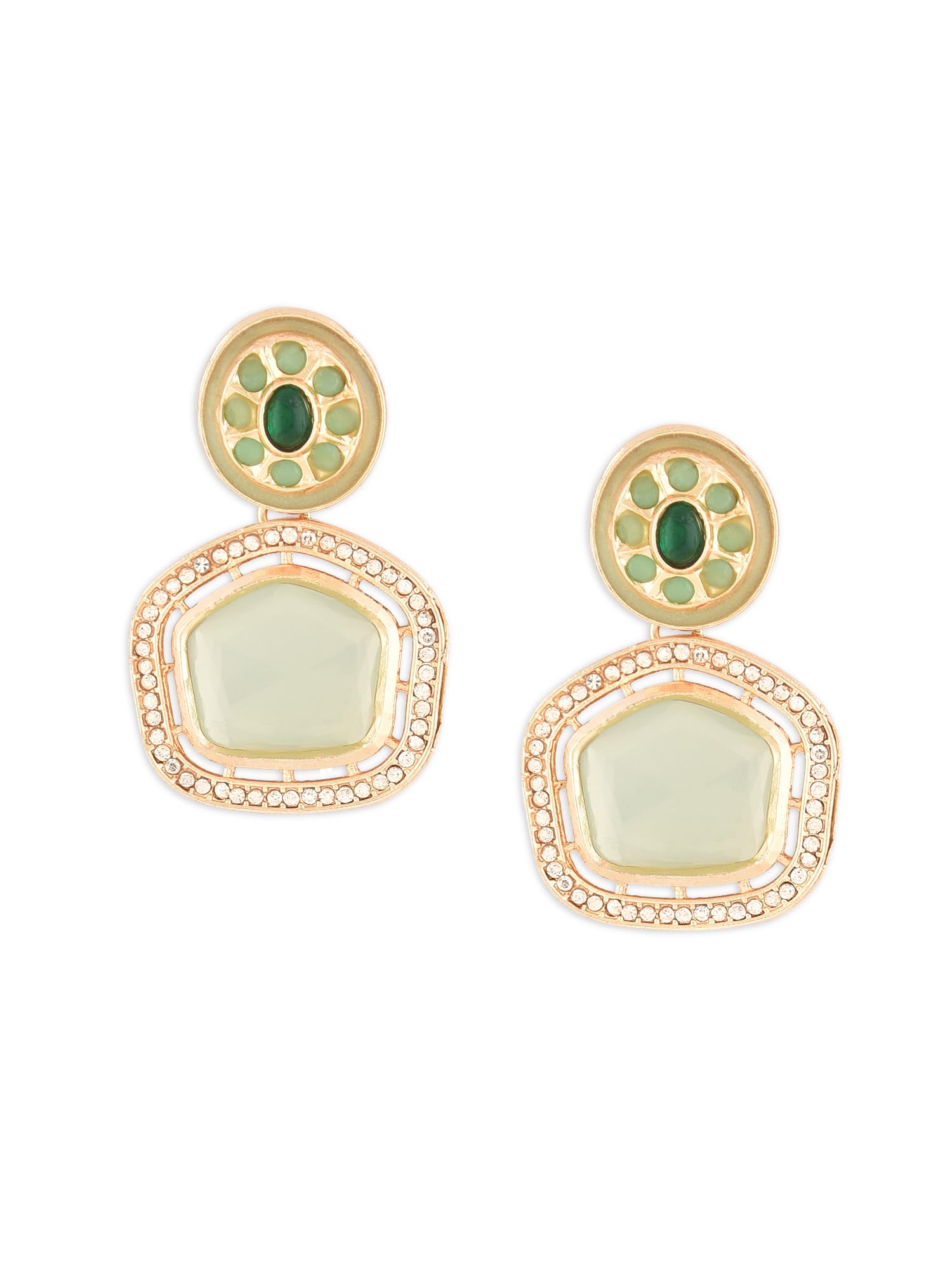 Zaveri Pearls Mint Green Stones & Dazzling Austrian Diamond Drop Earring For Women -ZPFK16188 (B0C9QB18Q3) Amazon Price History, Amazon Price Tracker