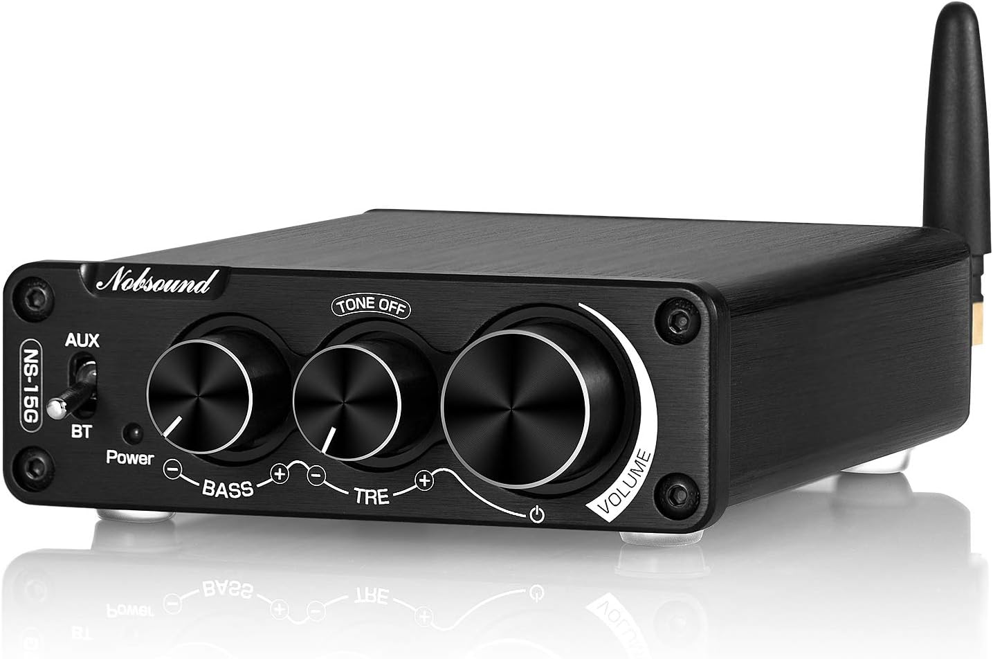 NS-15G 2 Channel Bluetooth Power Amplifier 200W Class D Digital Audio Amp for Speakers, Home Theater, with Treble Bass Tone Control