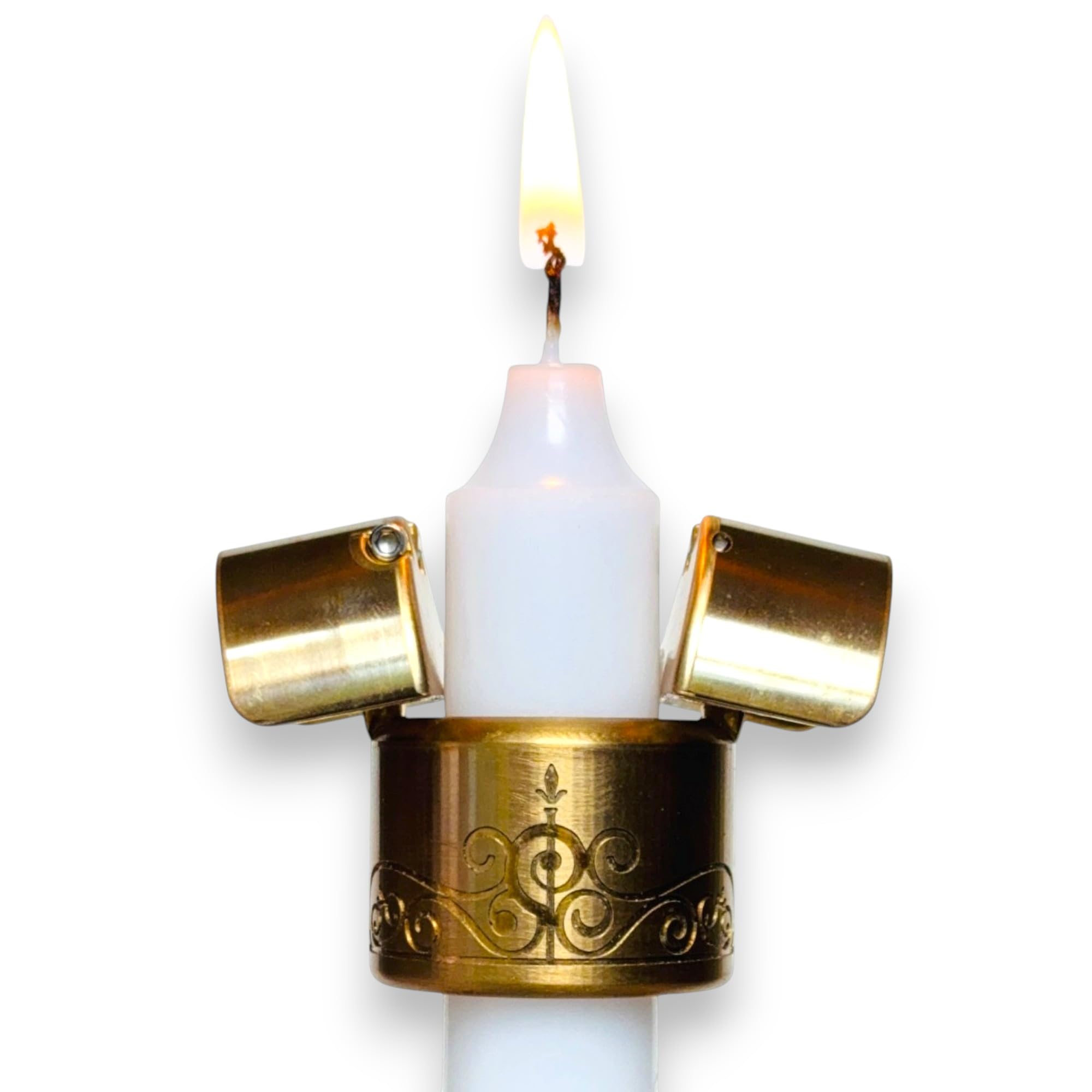 Candle Keeper - Vintage Automatic Candle Extinguisher | American Soild Brass Design | Elegant Flame Snuffer & Wick Trimmer | Home Safety Décor